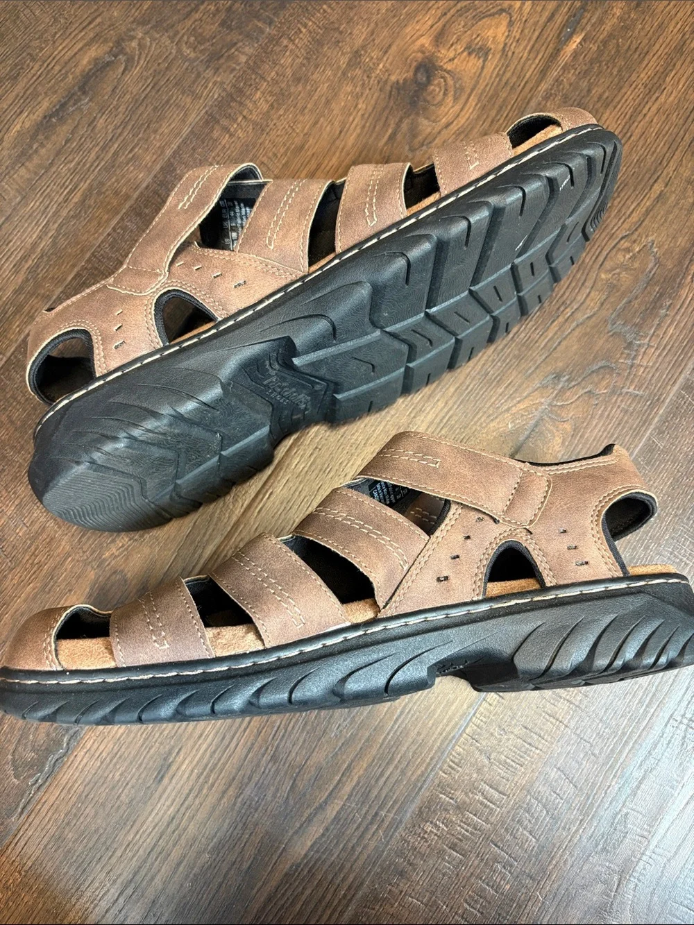 Dr. Schools Candid Fisherman Memory foam Open-Weave Men’s size 10 Sandals Brown